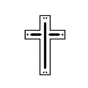 Modern linear style cross tattoo