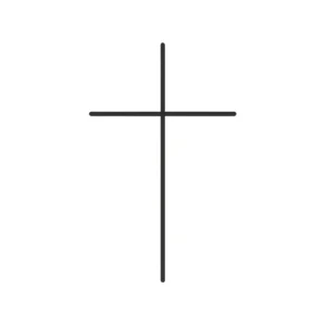 Simple thin-line cross tattoo, minimalist design