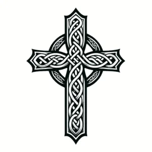 Celtic cross with knotwork designs