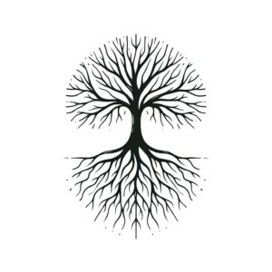 Minimalist tree with roots