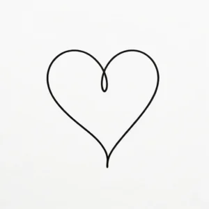 Single continuous line heart