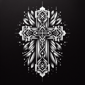 Cross Tattoo In Dotwork Style