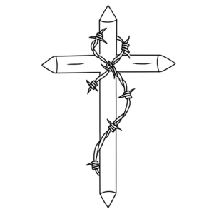 Cross with a dove flying upward