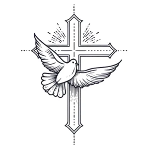 Cross with an anchor symbol beneath