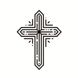 Cross with tribal patterns and symbols
