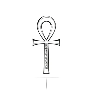 Egyptian Ankh with hieroglyphs