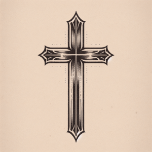 Feminine Cross Tattoo Design