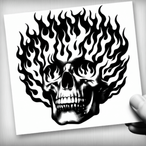 Flaming Skull Tattoo