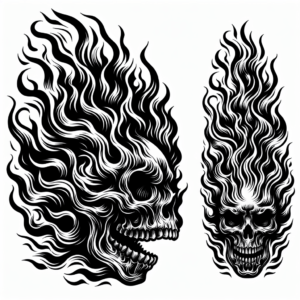 Flaming Skull Tattoo