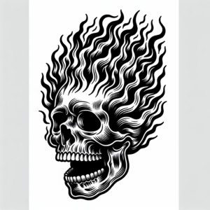 Flaming Skull Tattoo