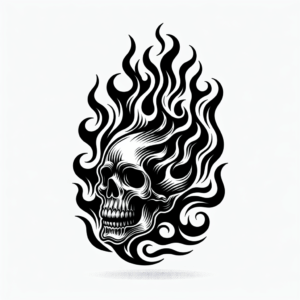 Flaming Skull Tattoo