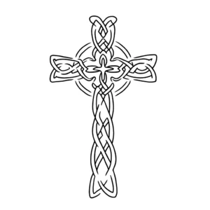 Jesus cross with thorns and halo