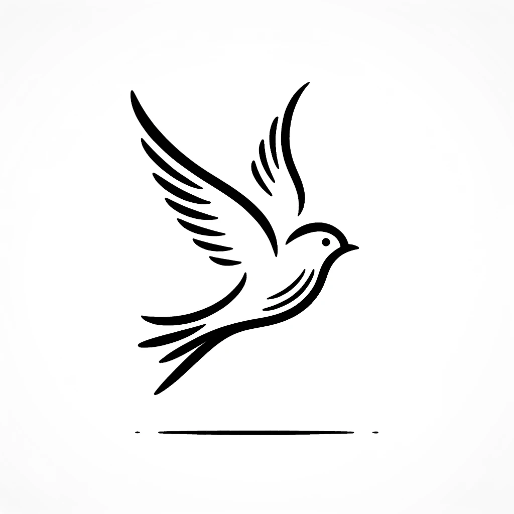 Minimalist bird in flight