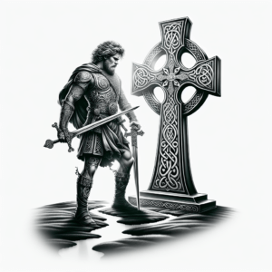 Irish Warrior Celtic Cross Tattoo