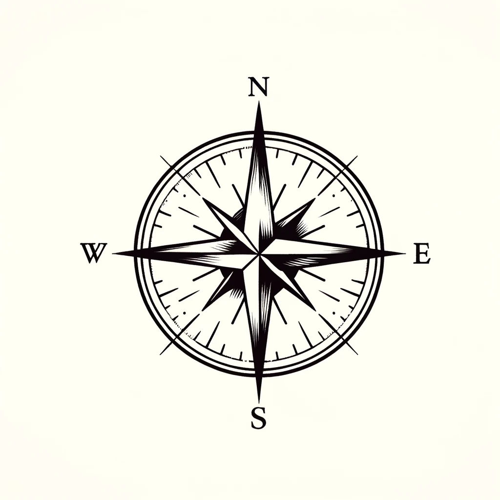 Simple compass with cardinal points