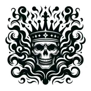 skull and crown tattoo sample