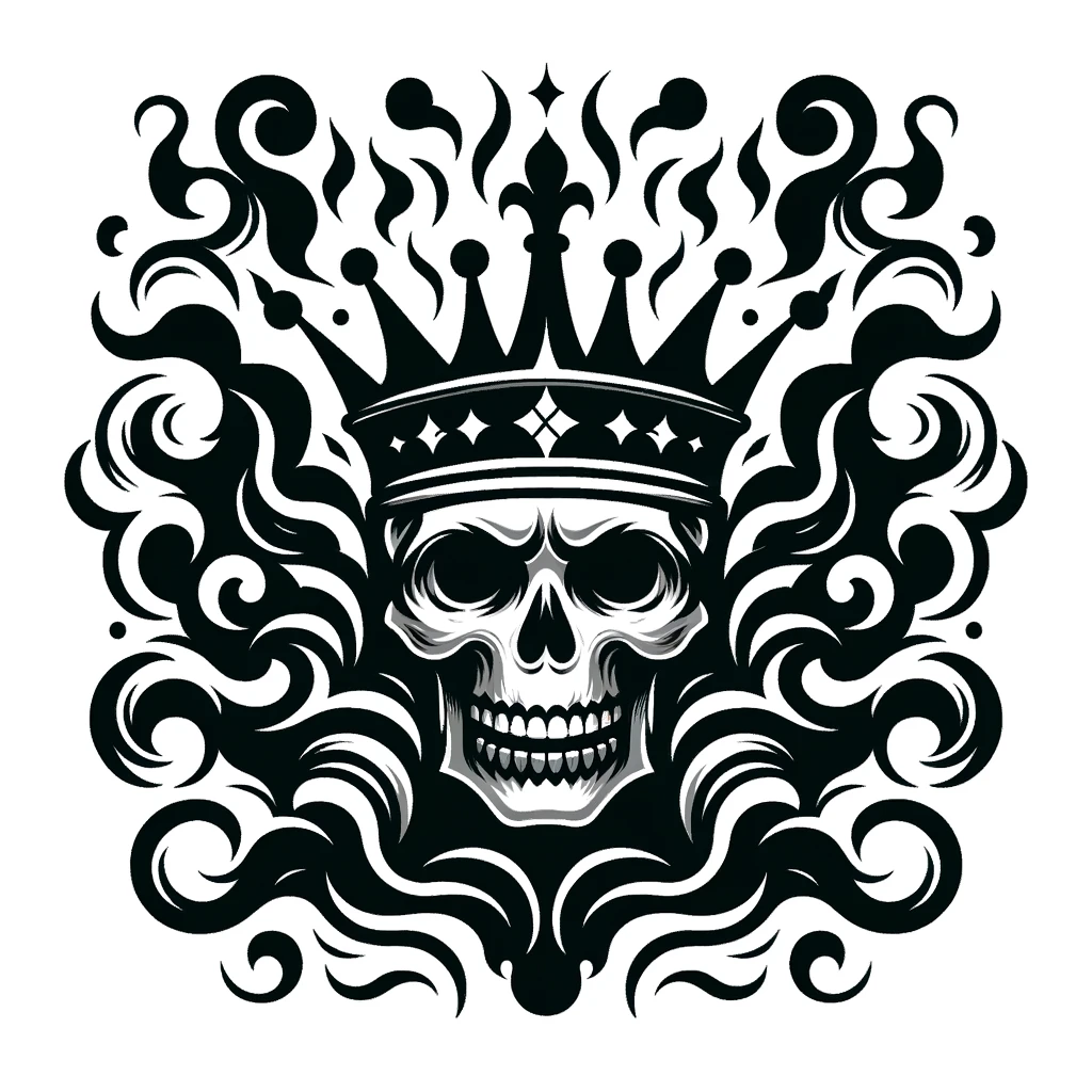 skull and crown tattoo sample