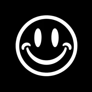 smiley face flash tattoo black background