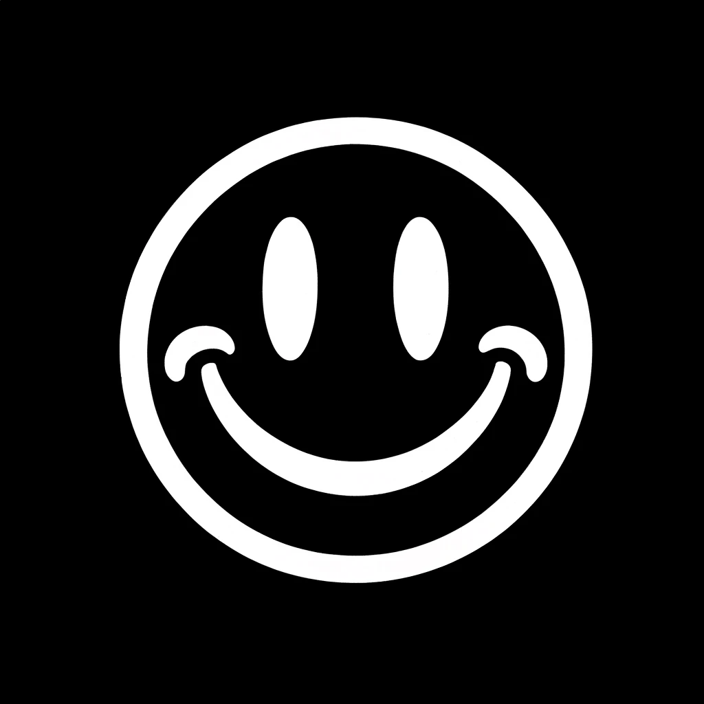smiley face flash tattoo black background