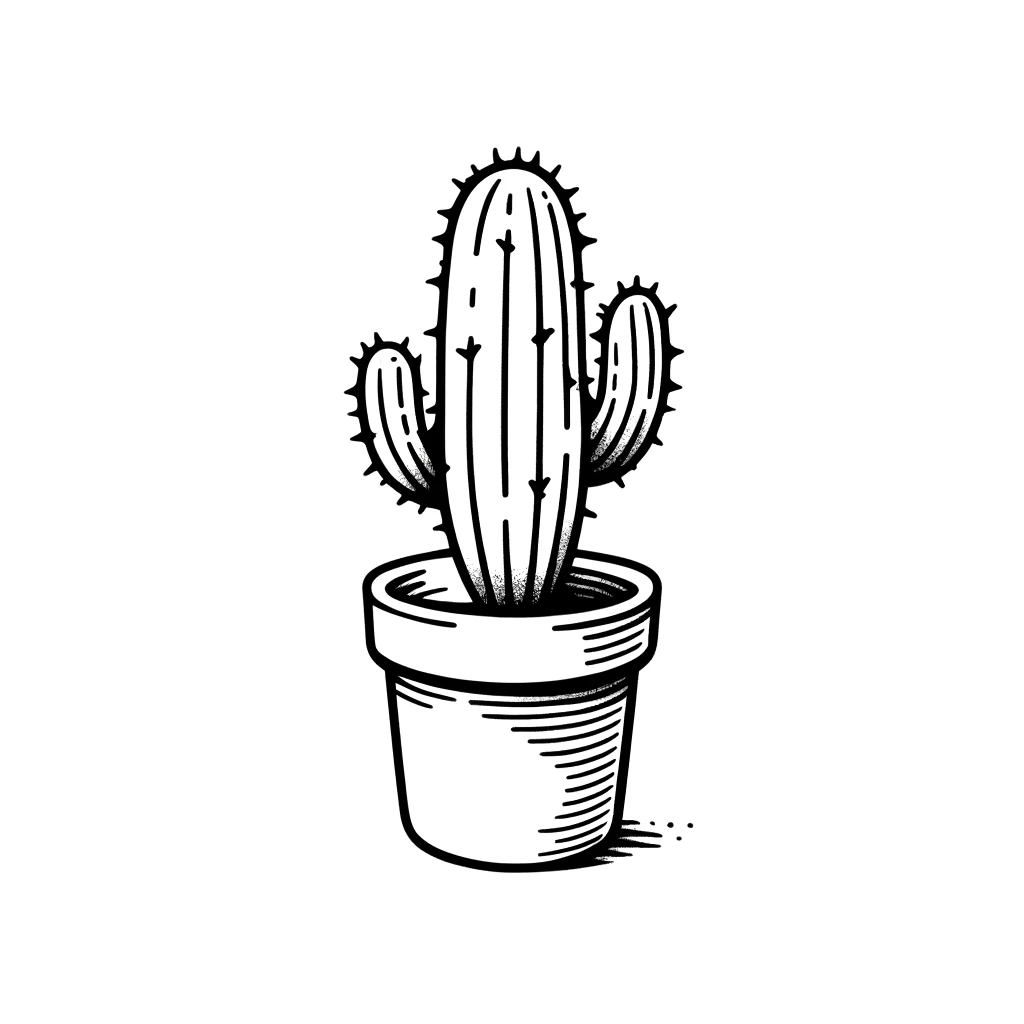 Tiny cactus in a pot