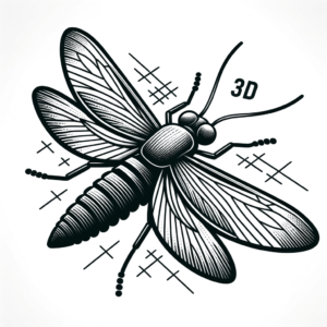 3D Tattoo Design Of A Firefly