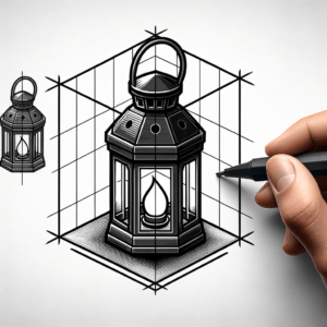 3D Tattoo Design Of A Lantern