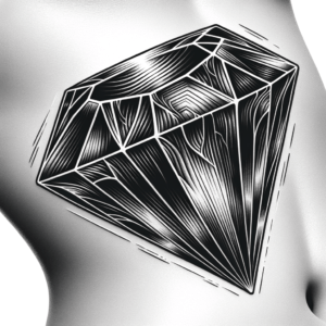3D Tattoo Of A Gemstone
