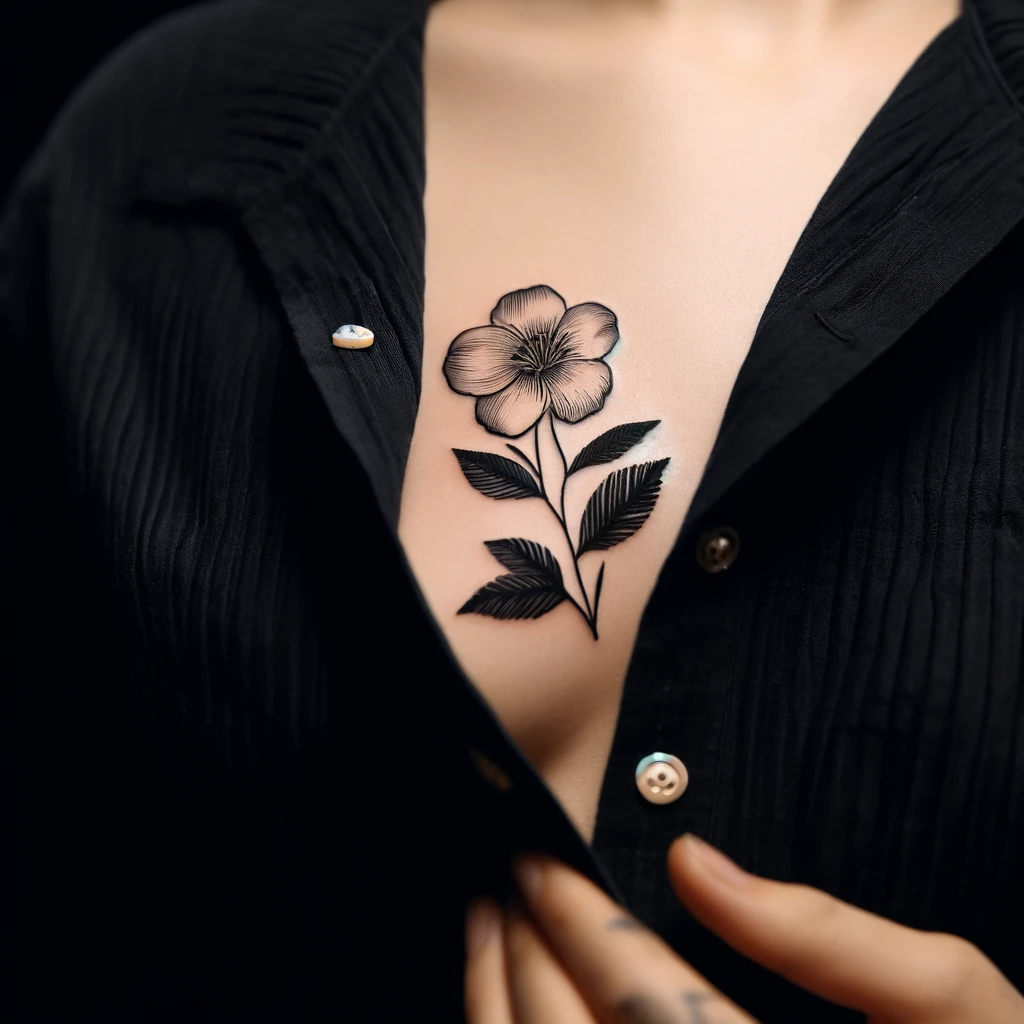 Flower Boob Tattoo