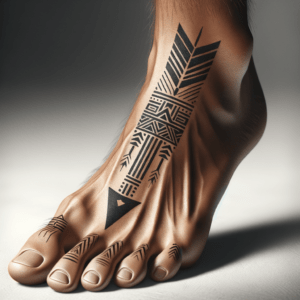 Abstract Arrow With Tribal Patterns And Lines