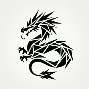 Abstract Geometric Dragon Design