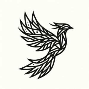 Abstract Geometric Phoenix Design