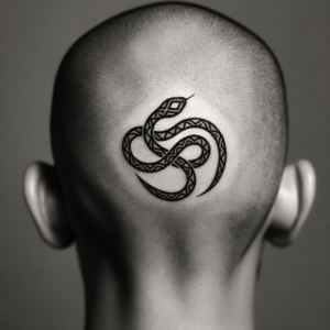 Abstract Geometric Snake On The Scalp