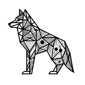 Abstract Geometric Wolf Design