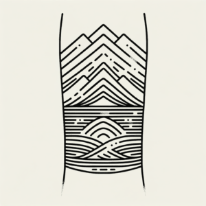 Abstract Mountain Range In Armband Lines