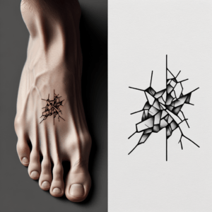 Abstract Shattered Glass On The Fourth Toe