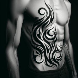 Abstract Tribal Flames With Flowing Shapes And Dynamic Lines