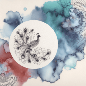 Abstract Watercolor Peacock