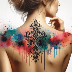 Abstract Watercolor Splash With Vibrant Colors