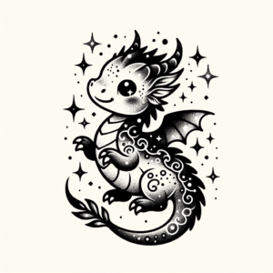 Adorable Dragon With Sparkles