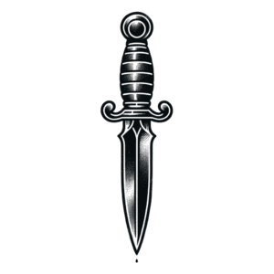 American Traditional Tattoo Design Of A Dagger