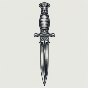 American Traditional Tattoo Design Of A Dagger