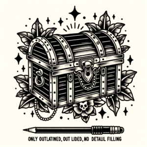 American Traditional Tattoo Design Of A Treasure Chest