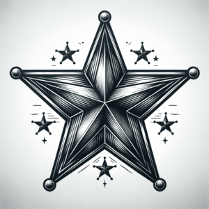 Americana Tattoo Of A Sheriff Star