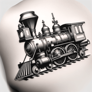 Americana Tattoo Of A Steam Engine