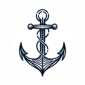 Anchor In Stick And Poke Lines