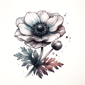 Anemone Depicted In A Watercolor Tattoo
