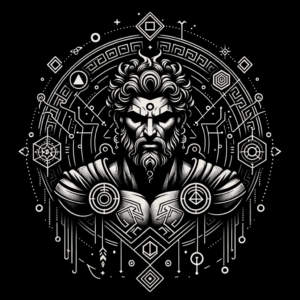 Ares In Cyber Sigilism Style
