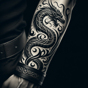 Armband Tattoo Design Of A Tribal Dragon