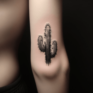 Armband Tattoo Of A Cactus Silhouette