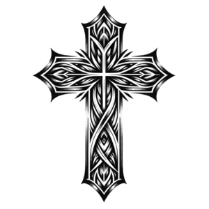 Artisan Cross Tattoo With Unique Textures
